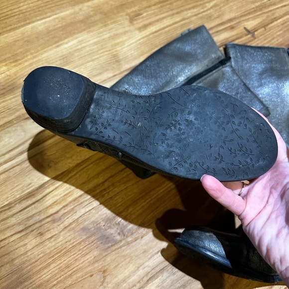 Anthropologie Miss Albright Women’s Pebbled Primped Leather Ruffle Tall Boots - Picture 7 of 13